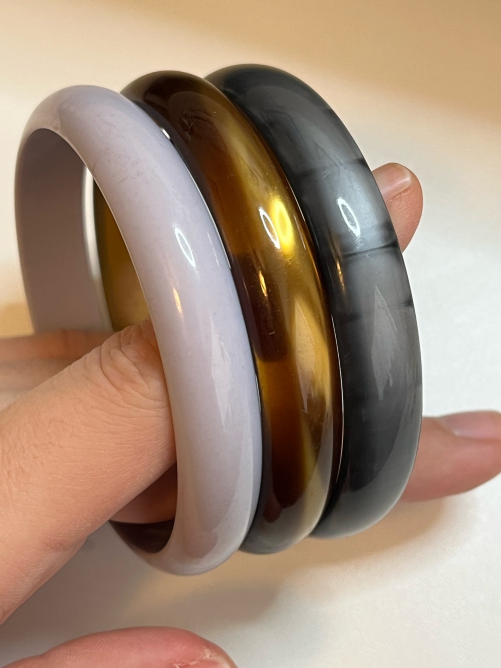 Vintage Retro acrylic Bangle Trio Multicolors Set